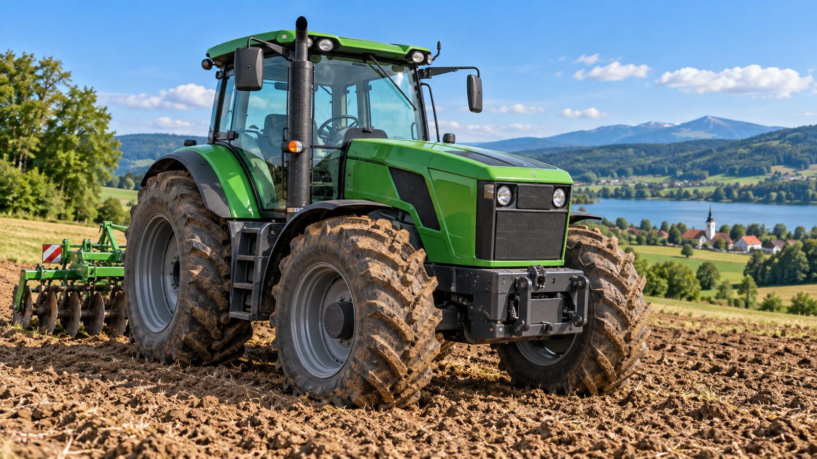Illustration: Traktor auf dem Feld
